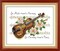 Stamped Cross Stitch Kit – “Music: There is Harmony, Harmony There is Peace” 11CT DIY Embroidery, Violin Design, 12.5×9.4 Inch